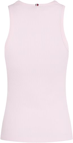 Tommy Hilfiger Damen Top Slim Rib Tank Top mit Stretch, Rosa (Light Pink), XXXL – Ansicht 6