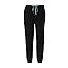 Medical Scrub Pants for Women Elastic Waist Jogger Pants with Pockets Soft Scrubs Pant Drawstring Mid-Rise Cargo Pants Black
