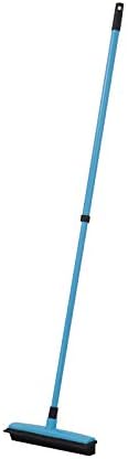 MorNon 48 Inch Long Handle Rubber Broom for Pet Dog Cat Hair Tile Window Cleaning Broom Squeegee Window Rubber Mane Sweeping Squeegee Blue