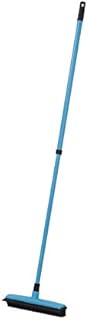 MorNon 48 Inch Long Handle Rubber Broom for Pet Dog Cat Hair Tile Window Cleaning Broom Squeegee Window Rubber Mane Sweeping Squeegee Blue