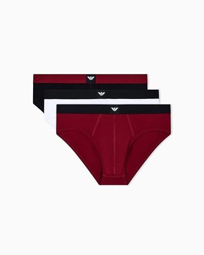 Emporio Armani Essential LOGOLABEL - Paquete de 3 Calzoncillos para Hombre, Color Negro, Talla S, Negro, S