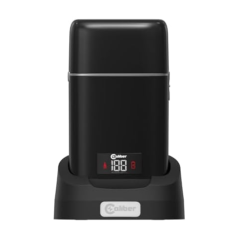 Caliber Moab Triple Foil Shaver for Men, Electric Metal Foil Razor Shaver with Digital Display for Close Shaves, Waterproof and Cordless Travel Facial Hair Groomer, Portable and USB Rechargeable Cover
