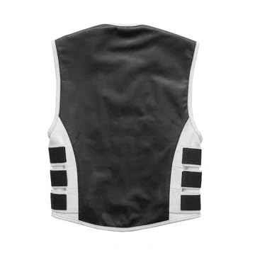 Men's Swat Style Motorcycle Leather Vest3