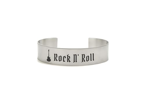 Bijoux pour guitaristes manchette ouverte ajustable unisexe en argent