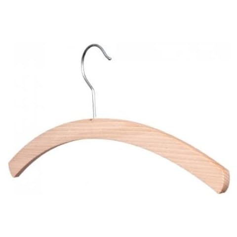 LinenWorld Slim fit 30cm / 11.8" Beech Children Crescent Hangers Waxed Finish, Set of 10 Cover