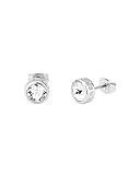 Karen Millen Logo Stud Earrings For Women (Silver/Clear Crystal)