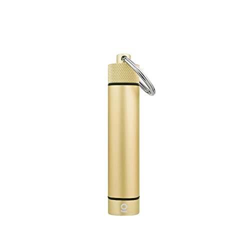 ONGROK Premium Storage Tube Keychain Pocket-Sized Airtight Aluminum Metal Holder and Case (Gold)