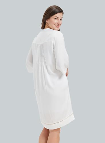 Image of KYAL Women's Denim Short Summer Dress V-Neck Mid-Sleeve Shift Casual Relaxed Beach Party Flowy Dress