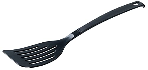 FACKELMANN Paleta cocina o espumadera en poliamida negra resistente hasta 270ºC, apta para...