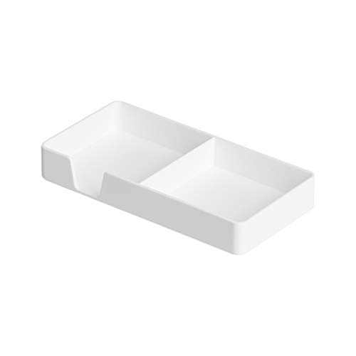 Amazon Basics Plastic Desk Organizer Bundle- Accessory Tray/Half Accessory Tray/Small Tray, White #TOP2