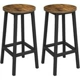 Priti Bar Stools, Set of 2 Bar Chairs, Kitchen Round Height Stools with Footrest, Breakfast Bar Stools, Sturdy Steel Frame, for Dining Room, Kitchen, Party, Easy Assembly, Rustic Brown and Black-image-19