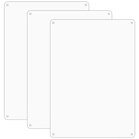 MUXYH 3 Pack White Sign Blanks, 12 x 8 Inches, .40 Sturdy Rust Free Aluminum Metal Signs White Color Blank Sign, Waterproof, Easy Mounting, Indoor or Outdoor Use Cover