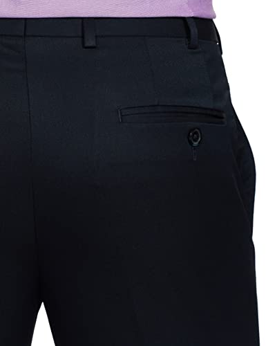 Image of Raymond Men Men's PLEATLESS Slim FIT Dark Blue Formal Trouser