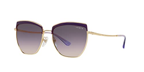 Vogue Eyewear Woman Sunglasses Top Bordeaux/Rose Gold Frame, Pink Gradient Brown Lenses, 54MM2