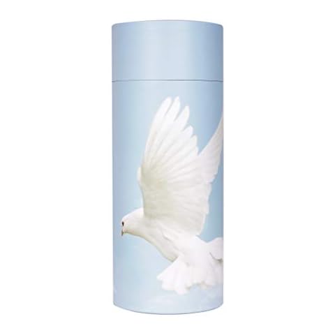 Scattering Ashes Urn, Eco-friendly Biodegradable Cremation Urn Scatter Tube (Flying Dove Large) Cover
