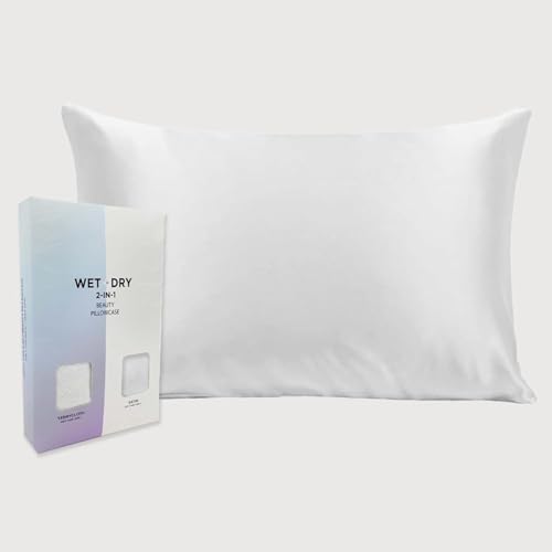 MEND Reversible Satin & Terry Pillowcase Queen White