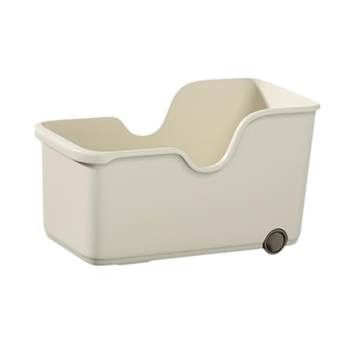 YUSSEQDD Contenedores con ruedas para almacenar alimentos que optimizan la organización y la gestión de despensa. Contenedor con ruedas para debajo del fregadero del baño, Beige, l