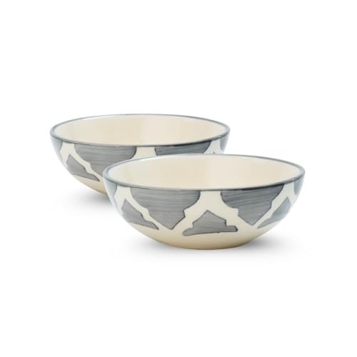 Image of Ceramic Bowl Set | 2-Piece Lightweight Crockery for Daily Use | Ash Grey Ramen & Snack Bowls (75ml Each) | Elegant Microwave & Dishwasher Safe | Perfect Christmas & New Year Gift
