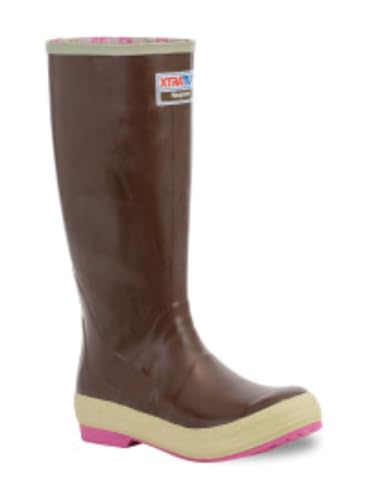 XTRATUF 15” Women’s Legacy Boot - Size 9, Fireweed Print - 100% Waterproof Latex Rubber Footwear - Slip & Chemical-Resistant Protection - Cushion Insoles