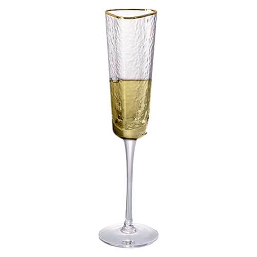 Générique Coupes de Champagne - Flûtes à champagne transparentes en verre,Verres à vin concentrés, fournitures de fête, verres à Champagne à paillettes dorées pour vin rouge, mousseux