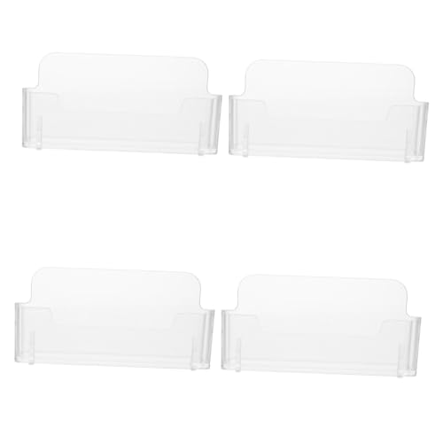 Frcolor 4個 透明アクリル製名刺ホルダー 大容量デスクトップカードスタンド 高耐久ビジネスカード収納 卓上収納ホルダー