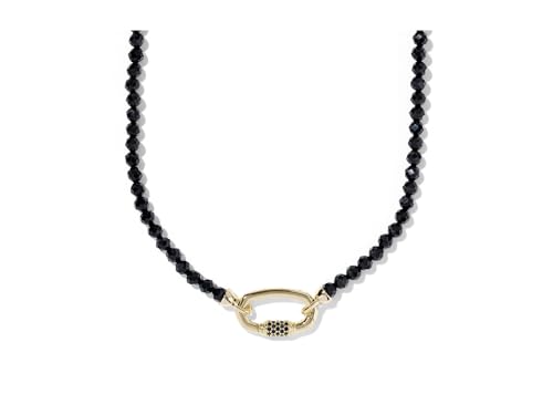 Kendra Scott, Women's, Emery Beaded Strand Necklace, Gold Black Agate, One Size