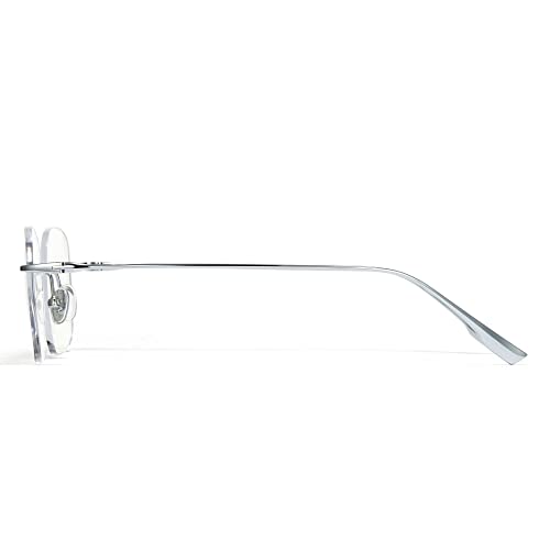 Image of Cyxus Rimless Pure Titanium Blue Light Blocking Glasses, Ultra Lightweight Frameless Computer Eyewear, Anti Screen Glare