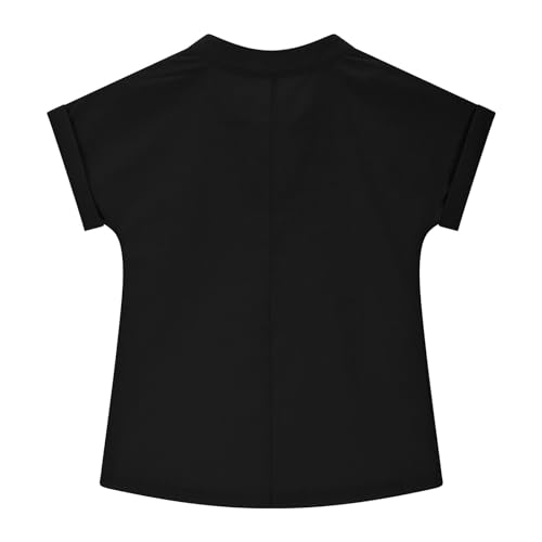 Girls Casual Summer Cotton Linen T-Shirt Kids Basic V Neck Short Sleeve Tween Trendy Beach Vacation Blouse 5-15 Years4