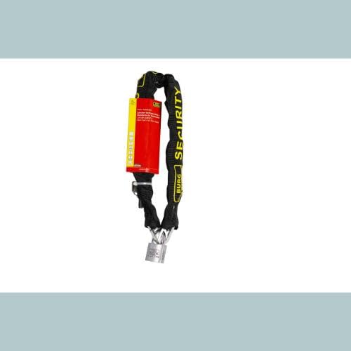 Burg-Wächter 2650 Vierkantkette, Kette für Fahrrad, Motorrad, E-Scooter, Gartenmöbel, mit Vorhangschloss, SKM 5/60/30, Länge: 60 cm, Schwarz