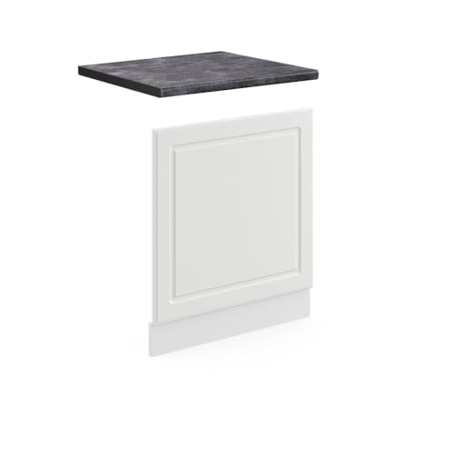 Vicco Frontblende R-Line, Geschirrspüler Fronttür, Weiß Landhaus/Weiß, 60 cm, AP Anthrazit Vicco Frontblende R-Line, Geschirrspüler Fronttür, Weiß Landhaus/Weiß, 60 cm, AP Anthrazit