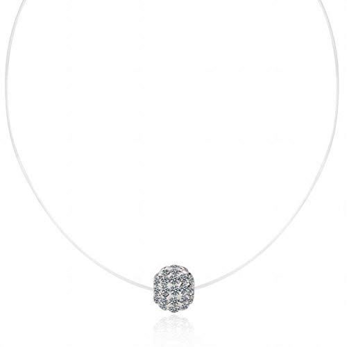 Preisvergleich Produktbild CWHao Transparente Fischschnur Halskette Weibliche Clavicle Kette Unsichtbare Kristall Anhänger Halskette, Tray