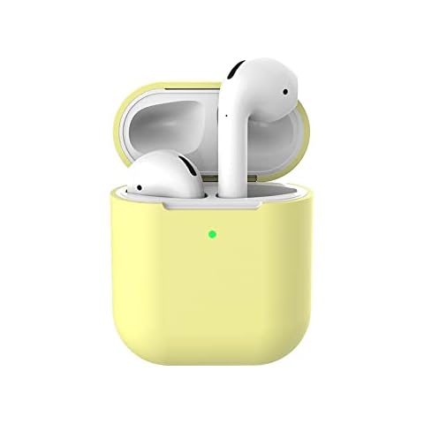 Silicone Protective Case Compatible with Apple Airpods 1, 1mm Ultra Thin Soft Silicone Airpod Case Shockproof for Women Men, Yellow Cover
