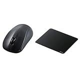 【マウスパッドセット】 エレコム ワイヤレスマウス Bluetooth 静音 3ボタン Mサイズ 抗菌 ブラック M-BY11BRSKBK
