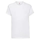Fruit of the Loom Kids ORIGINAL T | T-Shirt für Kinder – 100% Baumwolle, Oeko-TEX Zertifiziert, Jungen & Mädchen, Kurzarm | Farbe: White, Größe: 140