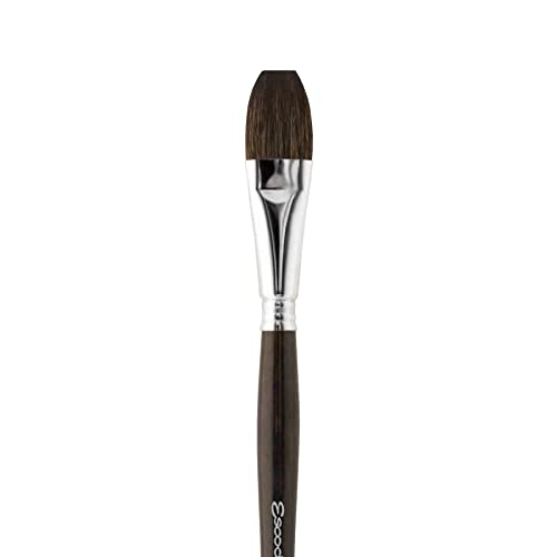 Image of Escoda Ultimo Series 1524 Artist Watercolor and Acrylic Paint Brush, Synthetic Squirrel, Flat Wash, Size 1 inch