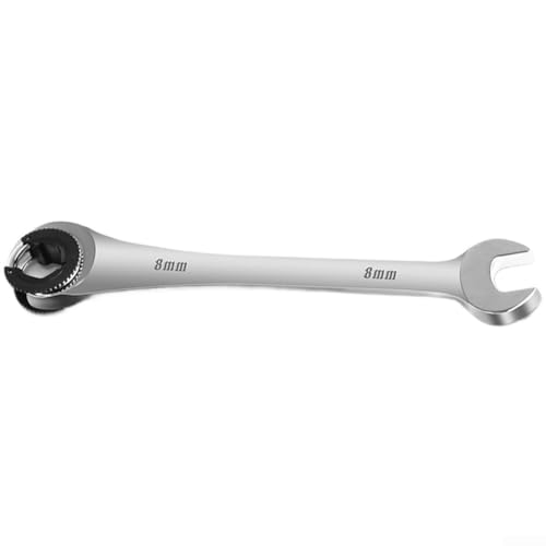 EaseSunny Llave de trinquete de 8 a 19 mm, herramientas manuales profesionales con giro de 5 grados, acabado cromado para mantenimiento de reparación de bicicletas (9 mm)
