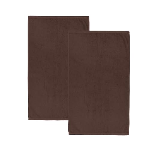 Image of Catherine Lansfield Quick Dry Cotton 90x140 cm Bath Sheet Pair Chocolate