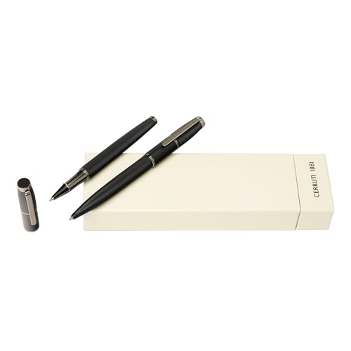Cerruti 1881 Set de escritura de lujo Brick Black con dos bolígrafos