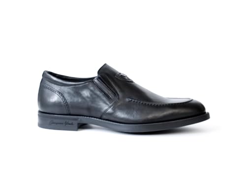 GiampieroNicola R43908 Italian Black Leather Slip-on Loafer