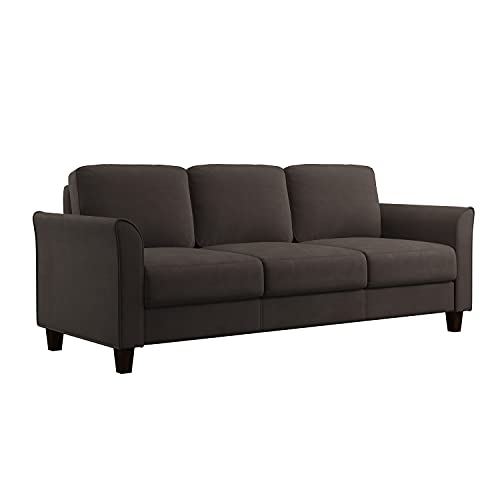 Lifestyle Solutions Watford Curved Arm Sofa Micofiber Coffee