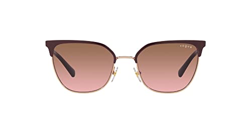 Catálogo de Lentes Vogue comprados en linea. 40 Vogue Eyewear anteojos de sol cuadradas Vo4248s para mujer, parte superior burdeos/oro rosa/café rosa degradado, 53 mm