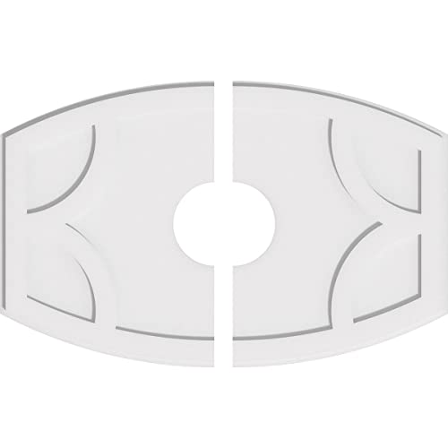 Image of Ekena Millwork CMP36X24KY2-07000 Kailey Architectural Grade PVC Contemporary, Two Piece Urethane Ceiling Medallions 36 inchW x 24 inchH x 7 inchID x 19 1 /2 inchC x 1 inchP