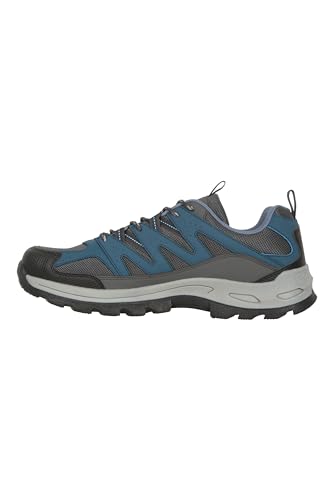 Mountain Warehouse Highline II Mens Shoes - Suede Mesh Upper Walking Shoes, EVA Footbed Footwear, Grippy Outsole - for Hiking, Camping & Outdoors Navy 9 UK