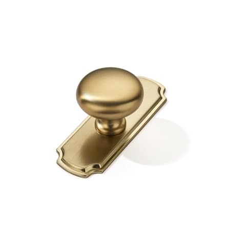 khtumeware 10 Pack 1-1/4 inch Backplate for Cabinet Knobs Champagne Bronze Drawer Knobs Satin Brass Cabinet Hardware Vintage Knobs with Backplate Cover