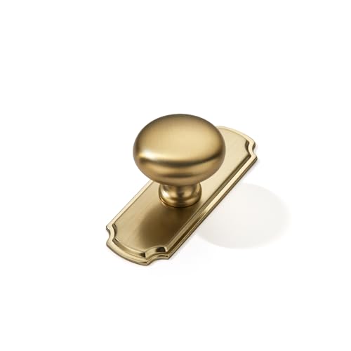 khtumeware 10 Pack 1-1/4 inch Backplate for Cabinet Knobs Champagne Bronze Drawer Knobs Satin Brass Cabinet Hardware Vintage Knobs with Backplate