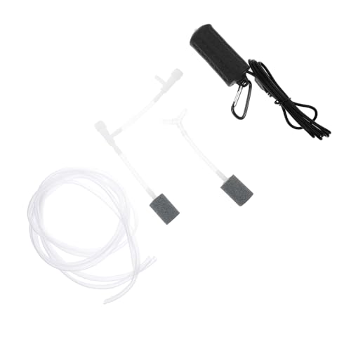 BUGUUYO 1 Juego Bomba De Oxigeno Bomba De Aire con Pilas Accesorios para Peceras Bomba De Aire del Acuario Vacío Acuarios Inflable Compresor Aireador Agua Salida Material De Silicona Black