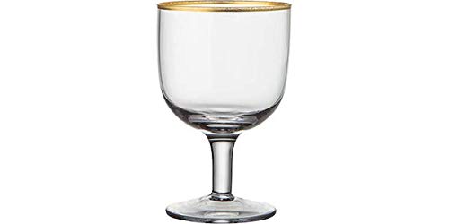 BITOSSI Home DECÒ Set 6 Bicchieri Filo Oro, CALICI Acqua, Trasparente