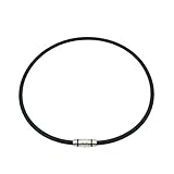 [LEYXUAN] 磁気ネックレス 静電気除去 ネックレス 静電気除去グッズ 静電気防止 チタン 磁気 ゲルマニウム ステンレス ファッション 高級なデザイン 人気モデル 野球選手も多く着用 金属アレルギーフリー プレゼント用 男女兼用 シリコン 2サイズ【3色】【オールシーズン着用可能】 (シルバー, 50CM)