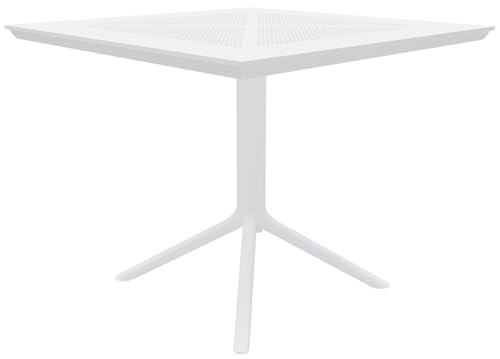 CLP Tisch Lenval 80 x 80 cm | Wetterfester Gartentisch mit UV-beständiger Oberfläche | Eckiger Balkontisch aus Polypropylen, Farbe:weiß CLP Tisch Lenval 80 x 80 cm | Wetterfester Gartentisch mit UV-beständiger Oberfläche | Eckiger Balkontisch aus Polypropylen, Farbe:weiß