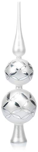 com-four® Christbaumspitze in weiß-matt und silberfarben,...